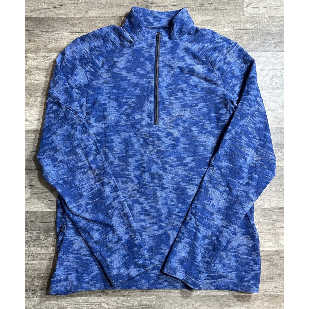 Lululemon Surge Warm Half Zip Fleece Pullover Blue‎ Camo Men's Size Medium